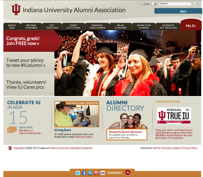 Relaunched IU Alumni Association Website