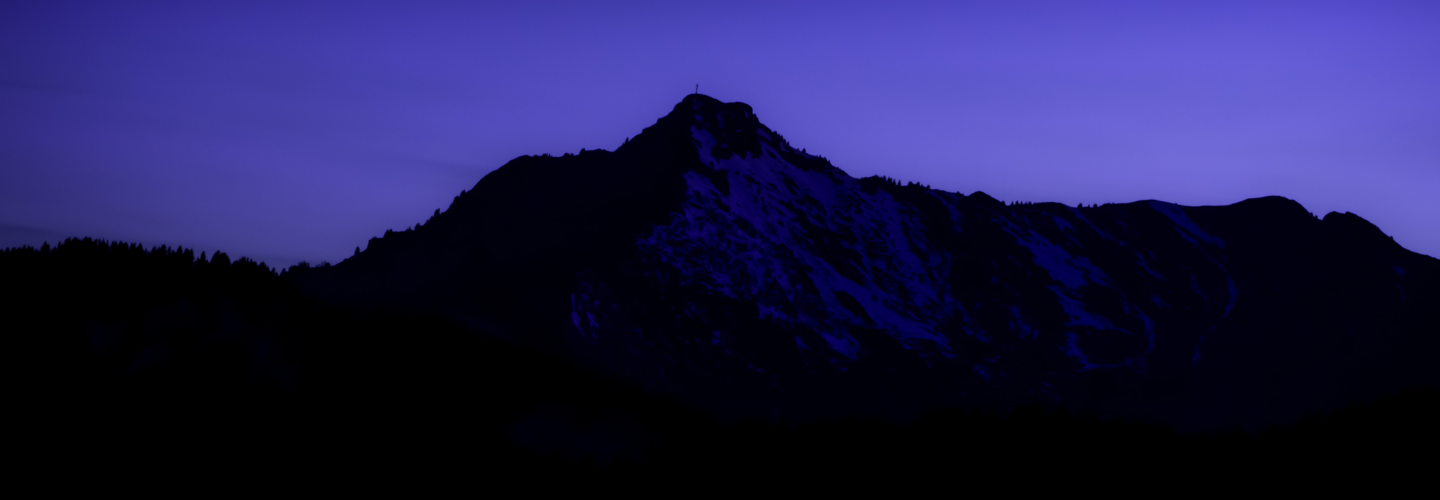 backlit mountain