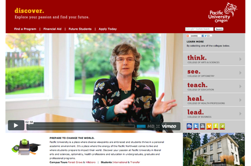 Pacific University Admissions Site