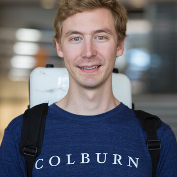 close up of student with colburn shirt